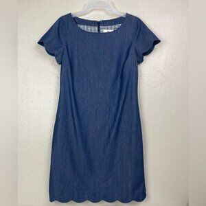 Vineyard Vines Blue Chambray Scallop Trim Short Dress NWT Size 0